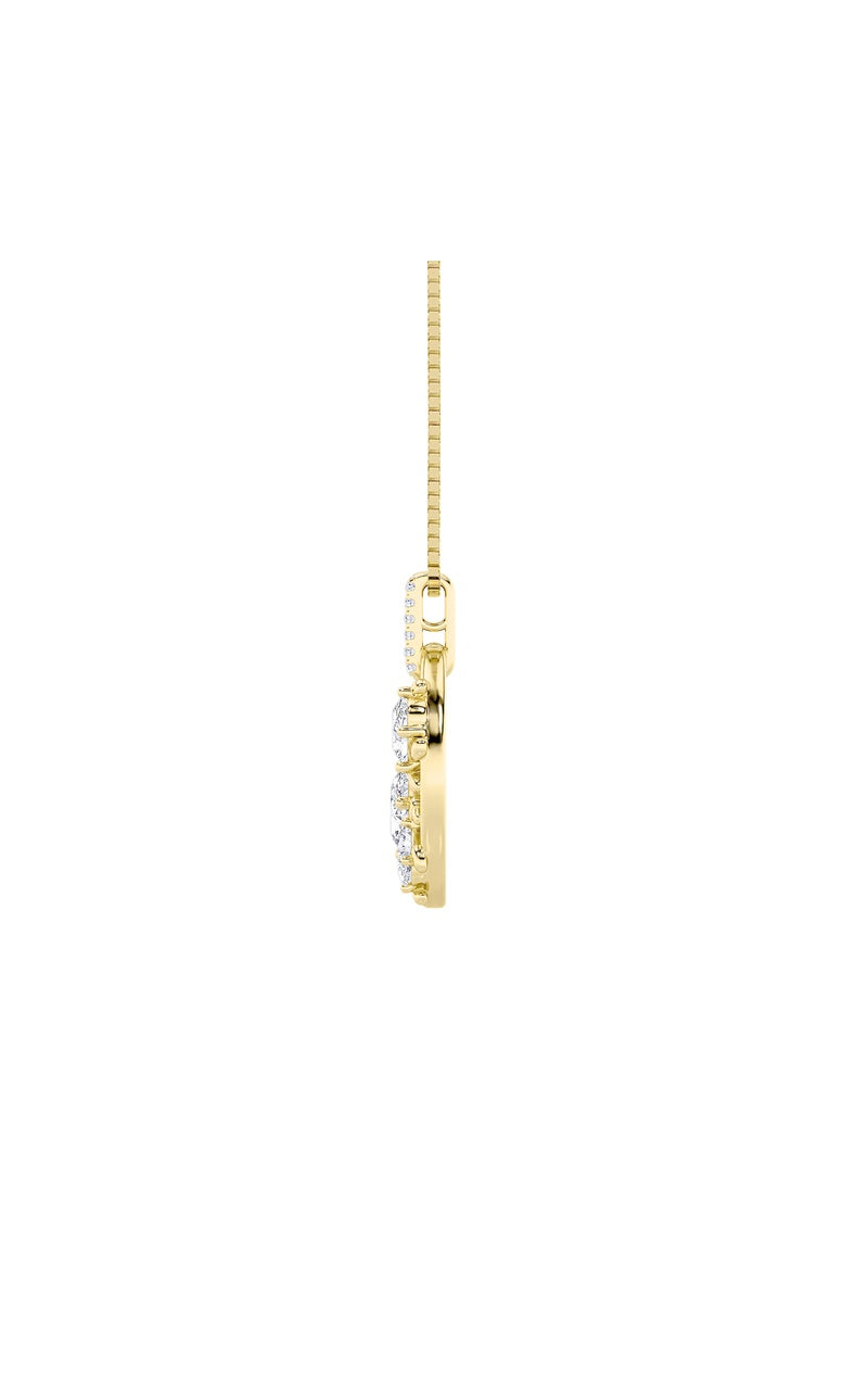 2CTW Oval Shaped Lab Grown Diamond (F/VS) Baby Turtle Pendant in 14K Gold
