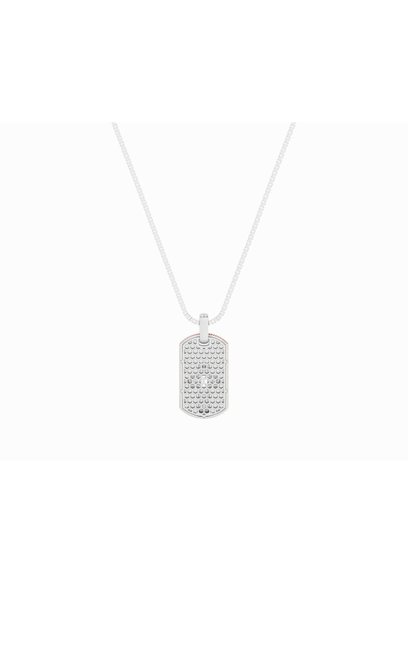 1CTW Emerald Shaped Lab Grown Diamond (F/VS) Dog Tag Pendant in 14K Gold