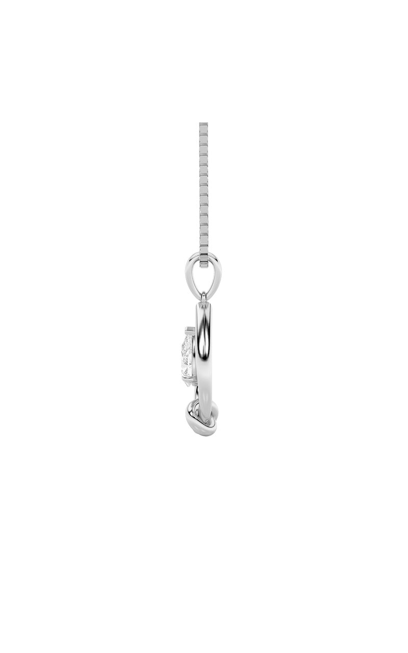 1CTW Pear Shaped Lab Grown Diamond (F/VS) Solitaire Knot Pendant in 14K Gold