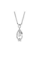 Load image into Gallery viewer, 1CTW Pear Shaped Lab Grown Diamond (F/VS) Solitaire Knot Pendant in 14K Gold
