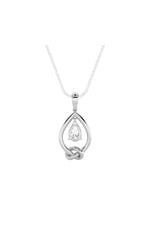 Load image into Gallery viewer, 1CTW Pear Shaped Lab Grown Diamond (F/VS) Solitaire Knot Pendant in 14K Gold
