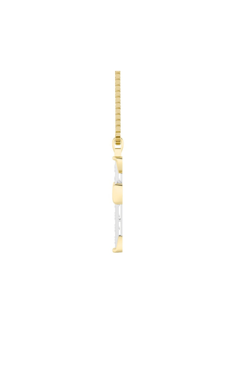 Vs) cross pendant in 14k gold