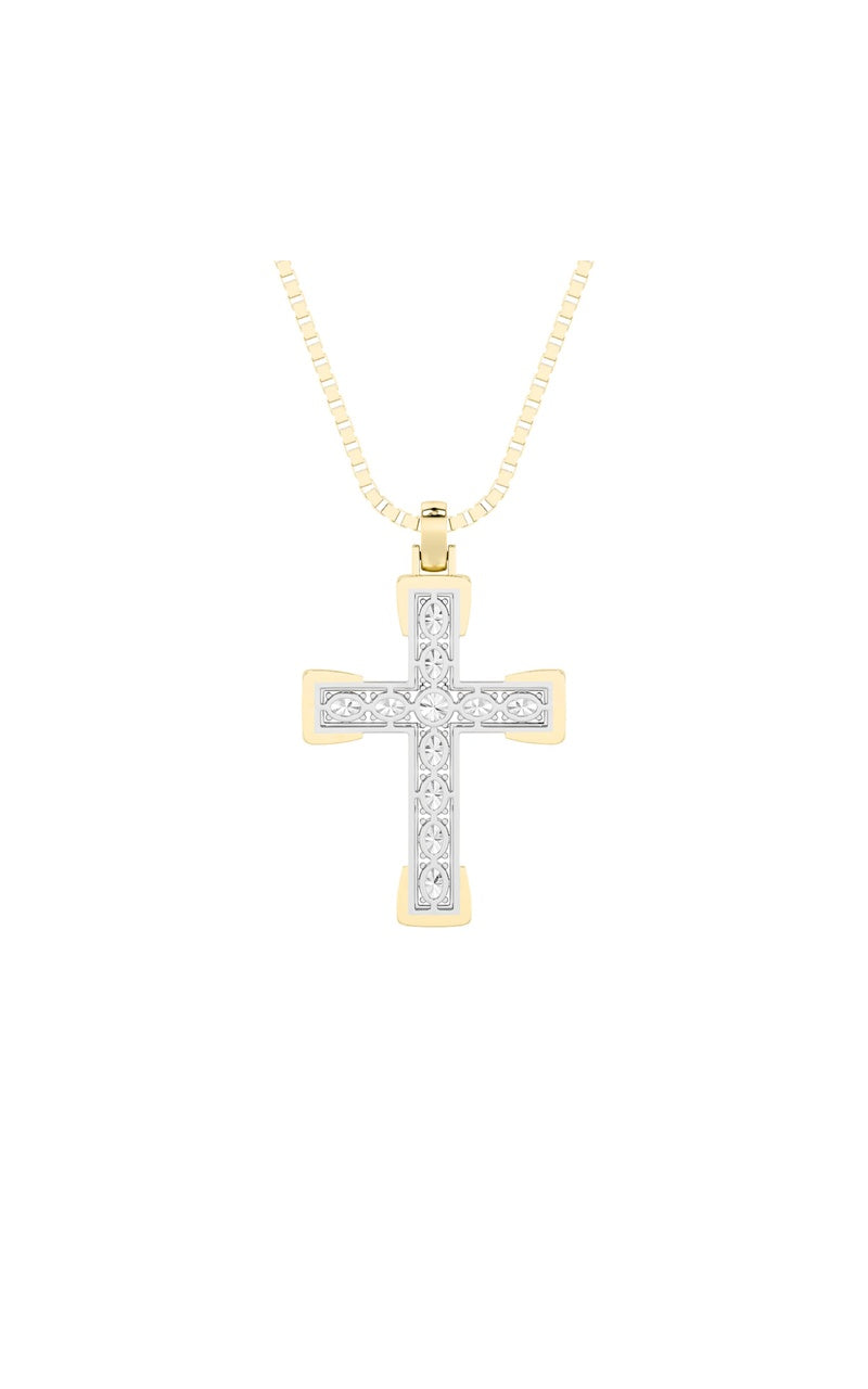 3CTW Round Shaped Lab Grown Diamond (F/VS) Cross Pendant in 14K Gold