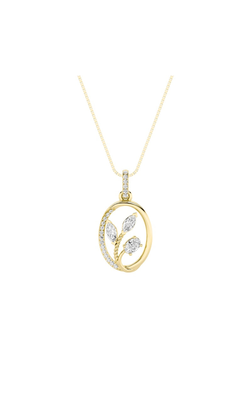 1CTW Oval Shaped Lab Grown Diamond (F/VS) Pendant in 14K Gold
