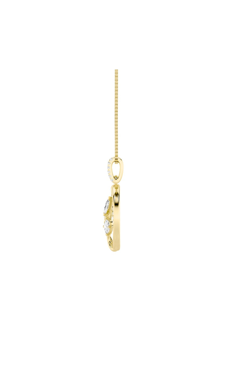 Vs) pendant in 14k gold