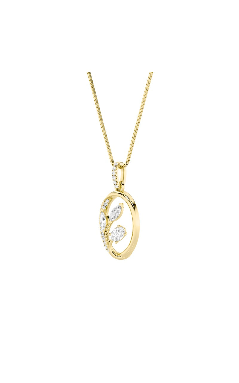 1CTW Oval Shaped Lab Grown Diamond (F/VS) Pendant in 14K Gold