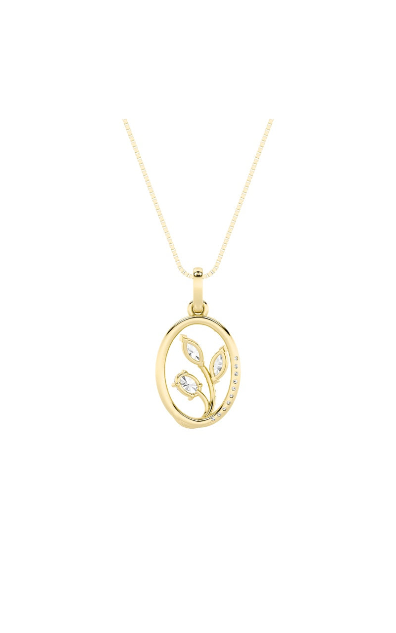 1CTW Oval Shaped Lab Grown Diamond (F/VS) Pendant in 14K Gold