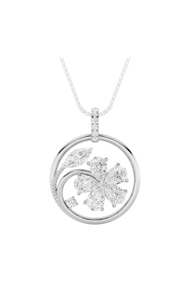 2CTW Marquise Shaped Lab Grown Diamond (F/VS) Pendant in 14K Gold