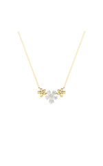 Load image into Gallery viewer, 2CTW Pear Shaped Lab Grown Diamond (F/VS) Fancy Flower Necklace in 14K Gold
