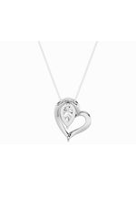Load image into Gallery viewer, 0.5CTW Pear Shaped Lab Grown Diamond (F/VS) Heart Pendant in 14K  White Gold
