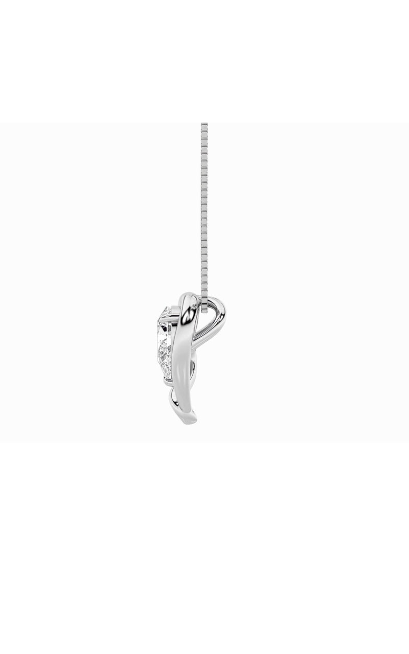 0.5CTW Pear Shaped Lab Grown Diamond (F/VS) Heart Pendant in 14K  White Gold