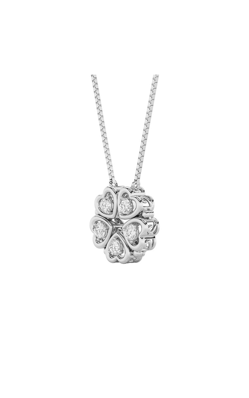 1CTW Round Shaped Lab Grown Diamond (F/VS) Heart Shaped Necklace in 14K Gold