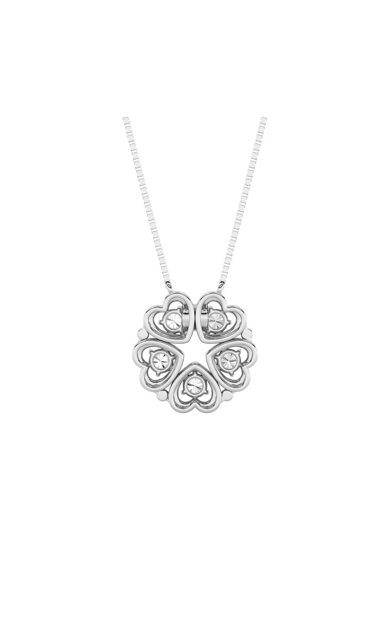 1CTW Round Shaped Lab Grown Diamond (F/VS) Heart Shaped Necklace in 14K Gold