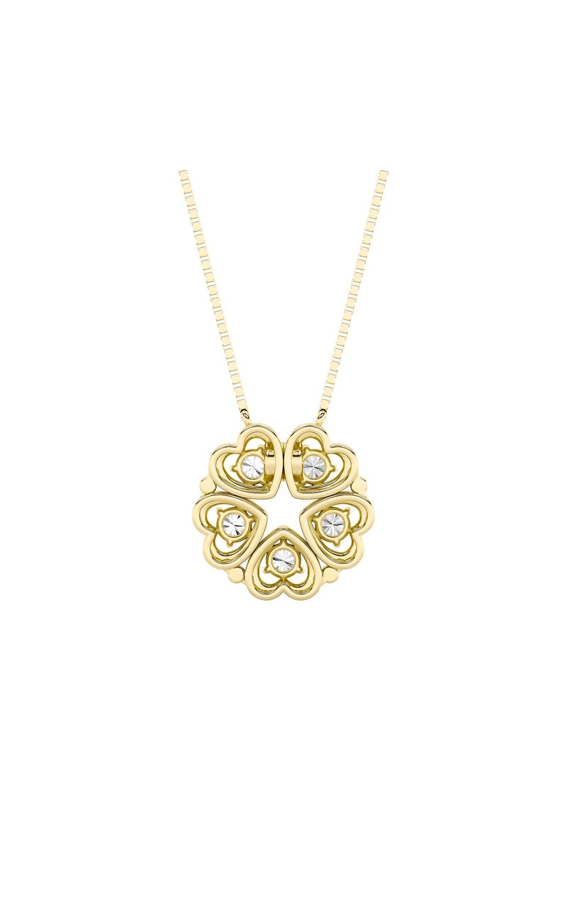 1CTW Round Shaped Lab Grown Diamond (F/VS) Heart Shaped Necklace in 14K Gold