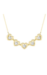 Load image into Gallery viewer, 1CTW Round Shaped Lab Grown Diamond (F/VS) Heart Shaped Necklace in 14K Gold
