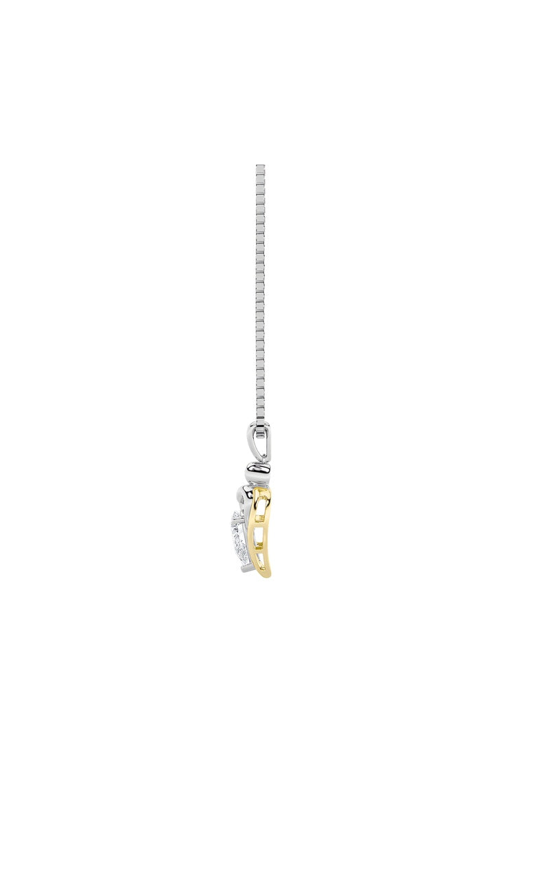 Vs) heart shaped pendant in 14k gold