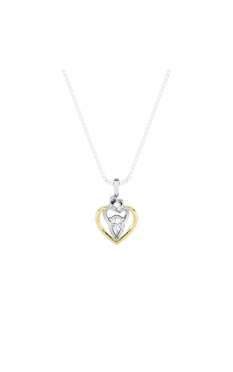 1.5CTW Pear Shaped Lab Grown Diamond (F/VS) Heart Shaped Pendant in 14K Gold