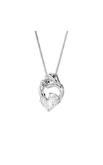 Load image into Gallery viewer, 3CTW Pear Shaped Lab Grown Diamond (F/VS) Mother &amp; Child Heart Shaped Pendant in 14K Gold
