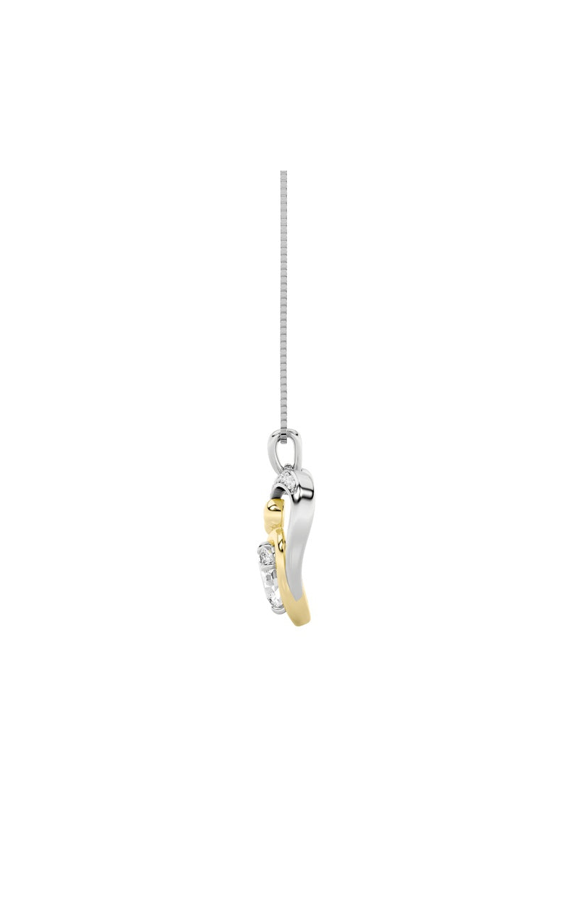 1CTW Oval Shaped Lab Grown Diamond (F/VS) Heart Shaped Pendant in 14K Gold