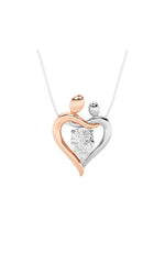 Load image into Gallery viewer, 1.5CTW Pear Shaped Lab Grown Diamond (F/VS) Mother and Child Heart Shaped Pendant in 14K Gold
