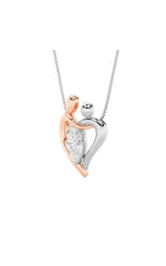 Load image into Gallery viewer, 1.5CTW Pear Shaped Lab Grown Diamond (F/VS) Mother and Child Heart Shaped Pendant in 14K Gold
