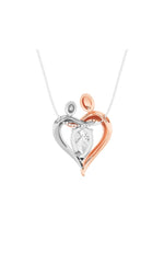 Load image into Gallery viewer, 1.5CTW Pear Shaped Lab Grown Diamond (F/VS) Mother and Child Heart Shaped Pendant in 14K Gold
