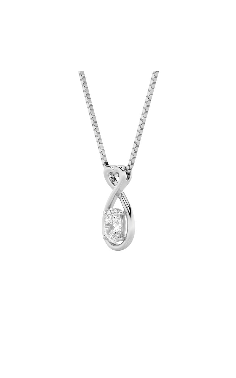 1CTW Oval Shaped Lab Grown Diamond (G/VS) Fancy Solitaire Pendant in 14K Gold
