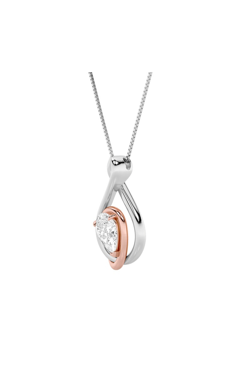 Vvs) fancy solitaire pendant in 14k gold