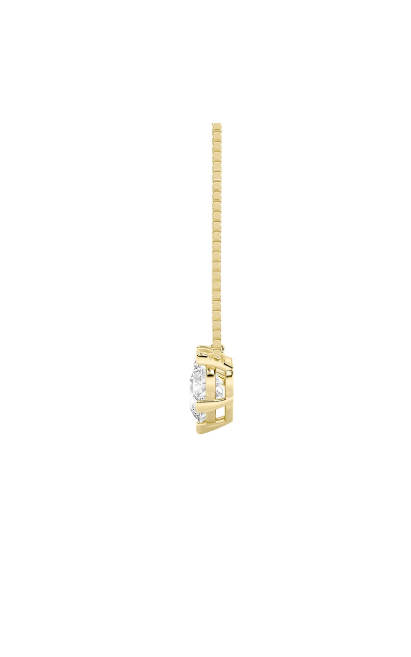 2CTW Round Shaped Lab Grown Diamond (F/VS) Three Stone Necklace in 14K Gold