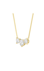 Load image into Gallery viewer, 2CTW Round Shaped Lab Grown Diamond (F/VS) Three Stone Necklace in 14K Gold
