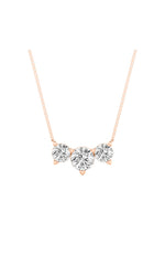 Load image into Gallery viewer, 2CTW Round Shaped Lab Grown Diamond (F/VS) Three Stone Necklace in 14K Gold
