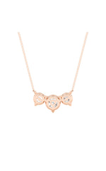 Load image into Gallery viewer, 2CTW Round Shaped Lab Grown Diamond (F/VS) Three Stone Necklace in 14K Gold
