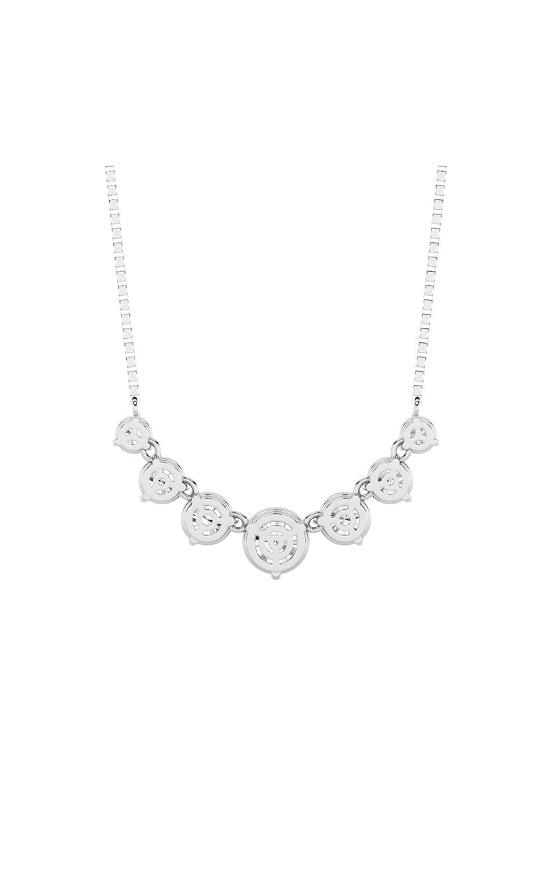 4.5CTW Round Shaped Lab Grown Diamond (F/VS) Seven Stone Necklace in 14K Gold