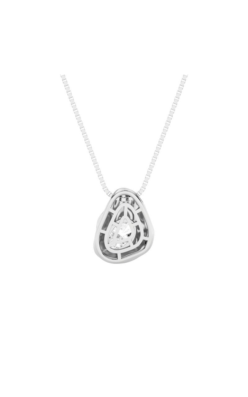 1CTW Oval Shaped Lab Grown Diamond (F/VVS) Organic Design Solitaire Pendant in 14K Gold