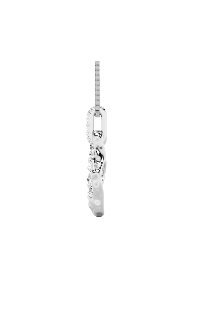 1CTW Oval Shaped Lab Grown Diamond (F/VS) Organic Design Solitaire Pendant in 14K Gold