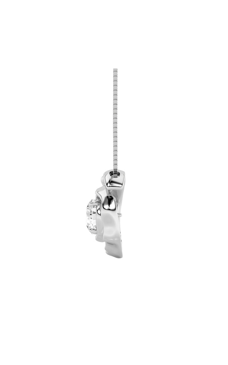 Vs) organic design solitaire pendant in 14k gold