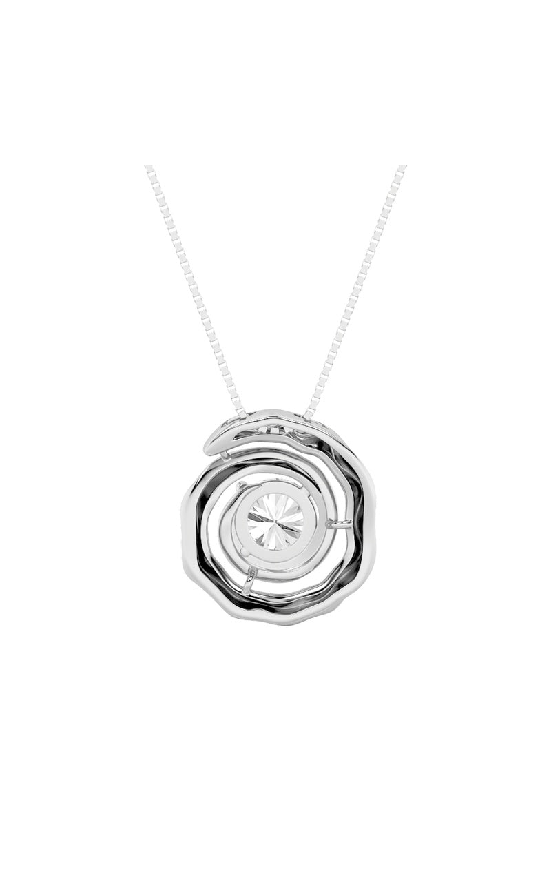 1CTW Round Shaped Lab Grown Diamond (F/VS) Organic Design Solitaire Pendant in 14K Gold