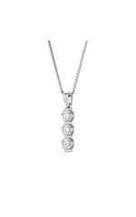 Load image into Gallery viewer, 1CTW Round Shaped Lab Grown Diamond (F/VS) Three Stone Pendant in 14K Gold
