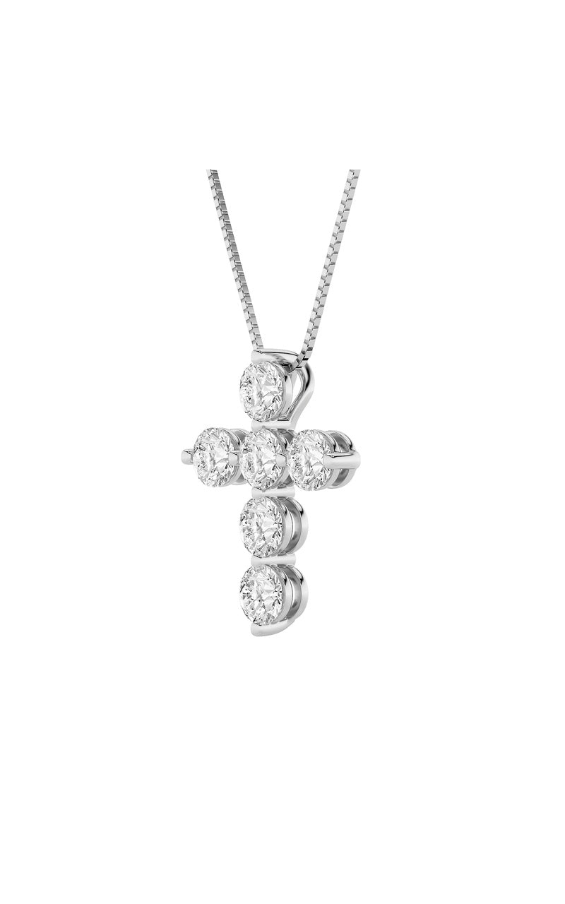 1.5CTW Round Shaped Lab Grown Diamond (F/VS) Cross Pendant in 14K Gold