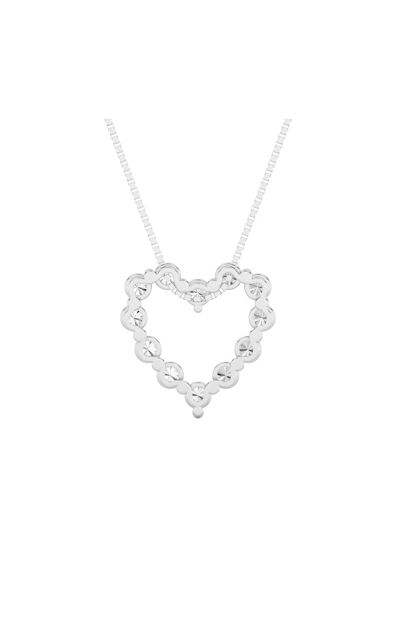 2CTW Round Shaped Lab Grown Diamond (F/VS) Heart Shaped Pendant in 14K Gold