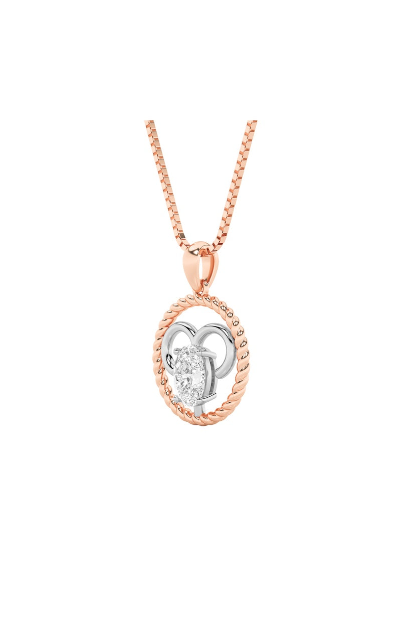 1CTW Oval Shaped Lab Grown Diamond (F/VS) Zodiac Pendant in 14K Gold