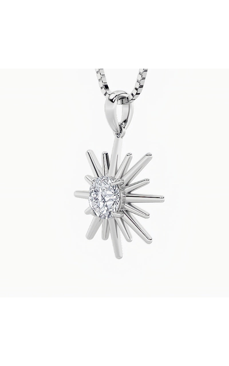 1.5CTW Round Shaped Lab Grown Diamond (F/VS) Astralis Pendant in 14K Gold