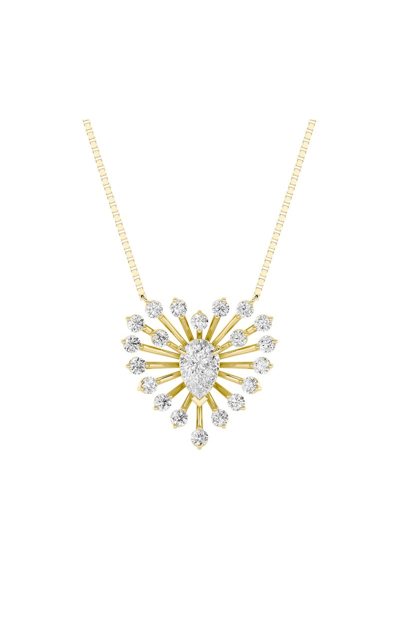 1.5CTW Pear Shaped Lab Grown Diamond (F/VS) Astralis Necklace in 14K Gold