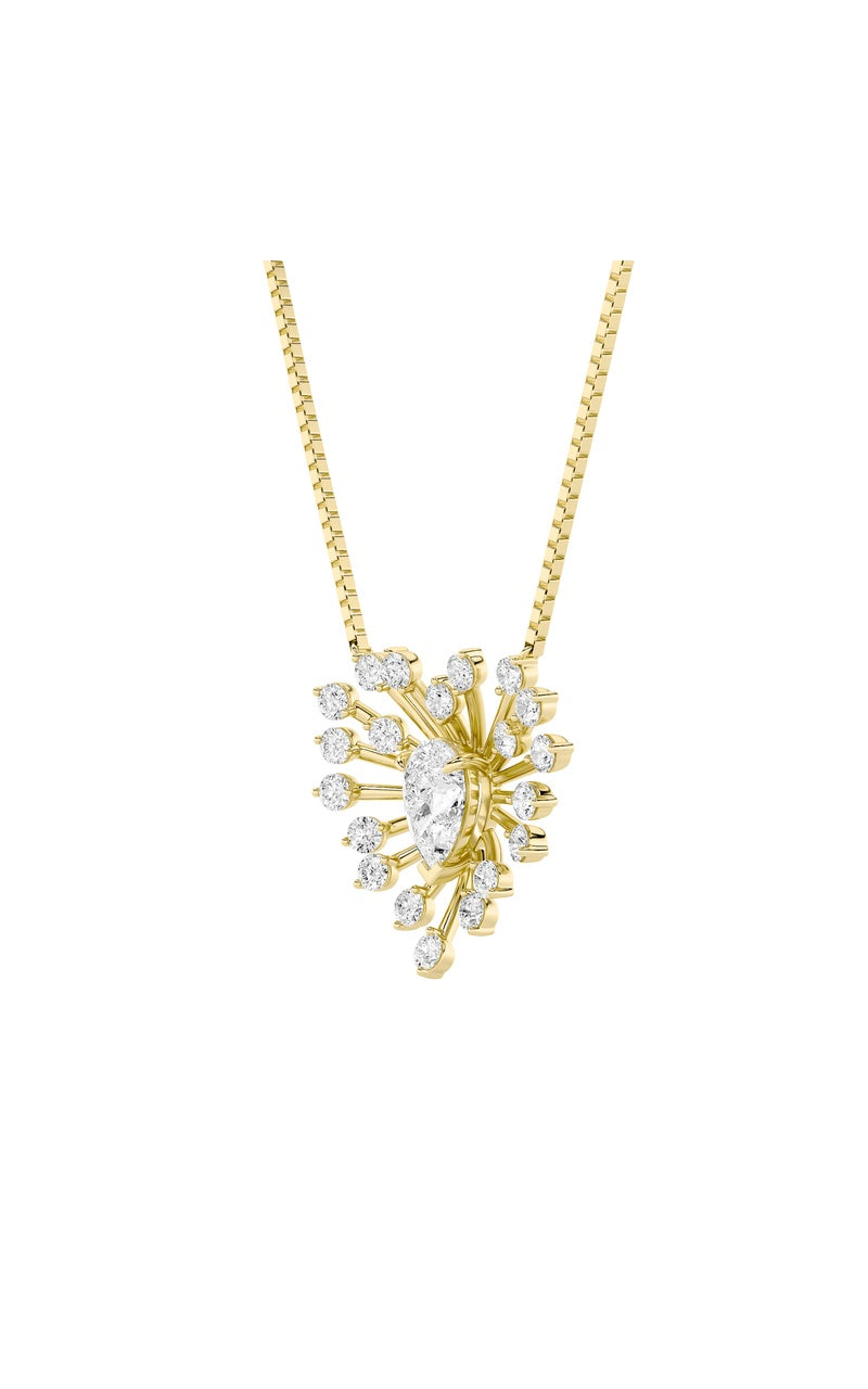 1.5CTW Pear Shaped Lab Grown Diamond (F/VS) Astralis Necklace in 14K Gold