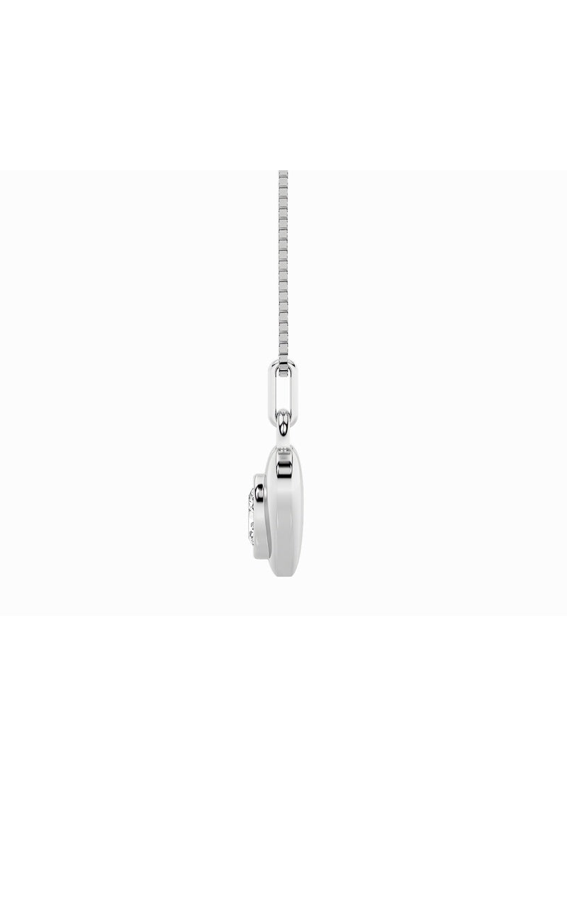 1CTW Oval Shaped Lab Grown Diamond (F/VS) Heart Pendant in 14K  White Gold