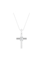 Load image into Gallery viewer, 0.5CTW Emerald Shaped Lab Grown Diamond (F/VS) Cross Pendant in 14K Gold

