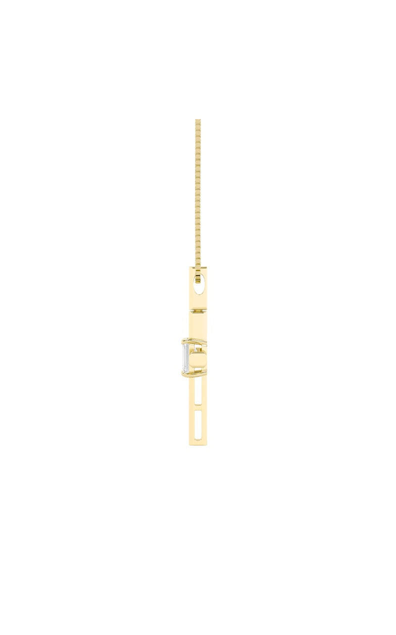 0.5CTW Emerald Shaped Lab Grown Diamond (F/VS) Cross Pendant in 14K Gold