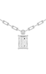 Load image into Gallery viewer, 2CTW Emerald Shaped Lab Grown Diamond (F/VS) Strata Chic Collection Necklace in 14K Gold
