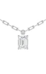Load image into Gallery viewer, 2CTW Emerald Shaped Lab Grown Diamond (F/VS) Strata Chic Collection Necklace in 14K Gold
