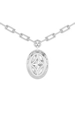 Load image into Gallery viewer, 2CTW Oval Shaped Lab Grown Diamond (F/VS) Strata Chic Collection Necklace in 14K Gold
